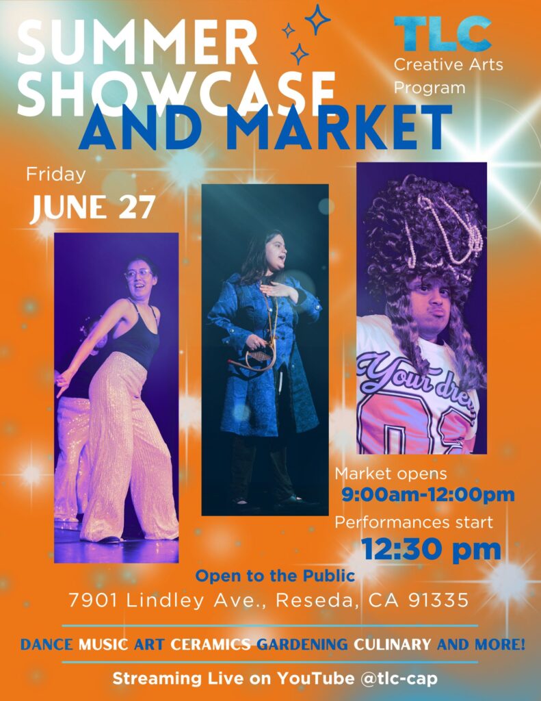 Summer Showcase & Market event poster featuring dance, music, and art performances. Market opens 9:00am-12:00pm.