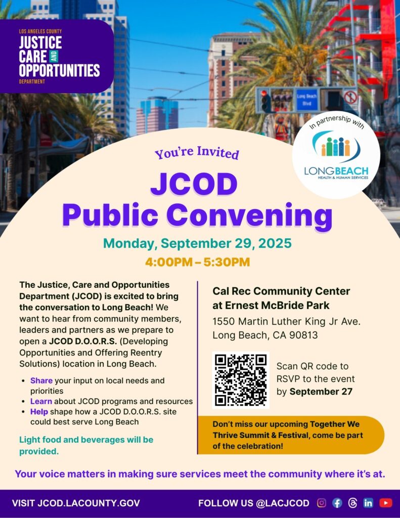 JCOD Public Convening-Long Beach Flyer