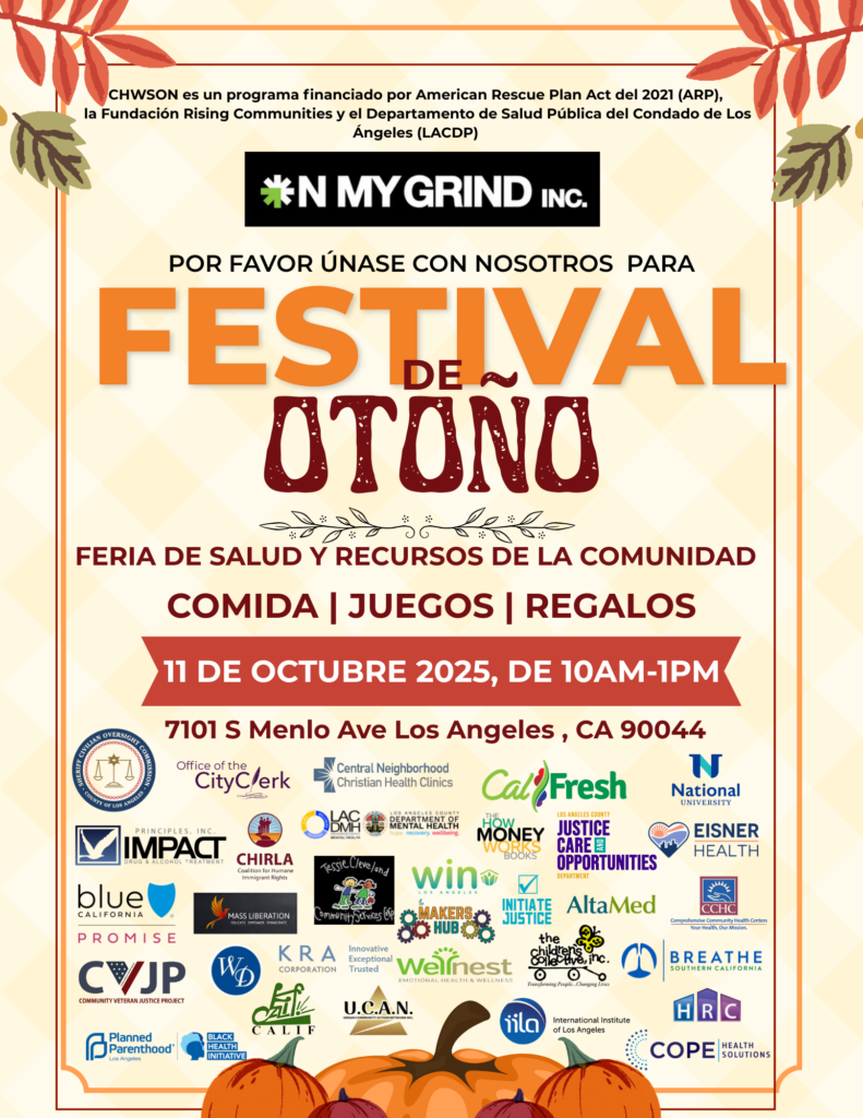 Flyer for Fall Fest: Community Health & Resource Fair, October 11, 2025. Includes partner logos and event details.