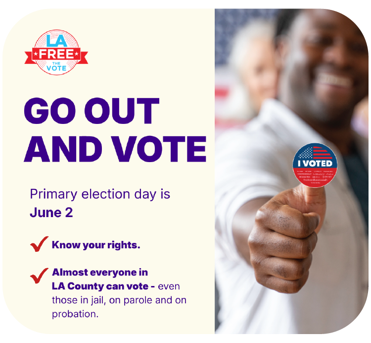 LA Free The Vote: Go Out and Vote! Primary election day June 2. Know your rights.