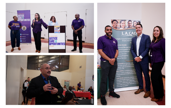 Panelists and attendees at a Justice, Care & Opportunities event in March 2026.
