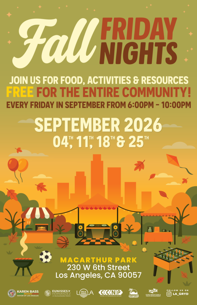 Fall Friday Nights at MacArthur Park: Free community event in Sep 2026.